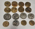 LOT OF 16 POCKET WATCH MOVEMENT PARTS - WATERBURY, ILLINOIS, ELGIN, HAMPDEN, ETC