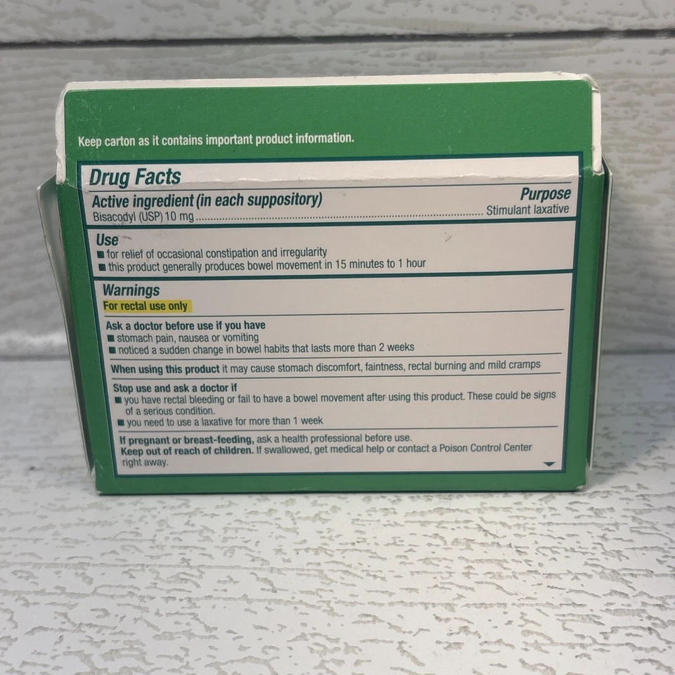 1 Caja Dulcolax Supositorios 28 Supositorios Exp. 1-2028 Foto 3 de 3