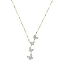 Choker with Butterflies in 18 Carat Yellow Gold with White Zircons