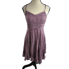Old Navy Womens Small Purple Geometric Sundress Sleeveless Mini Dress Rayon