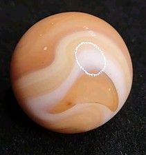 Beautiful Peach White Swirl Ravenswood / Alley Vintage Marble .63" NM