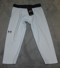 NWT Under Armour Boys YLG HeatGear 3/4 White Leggings