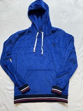 Tommy Hilfiger Mens Hoodie Velour Blue Size Small