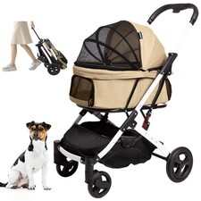 Pet Stroller for Medium Small Dog  Cat, Foldable Lightweight Dog Stroller wi...