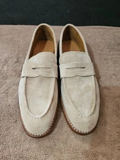 ALLEN EDMONDS SHELBY PENNY LOAFER BONE SUEDE 5687 MEN'S SHOES SIZE 8.5 D NEW