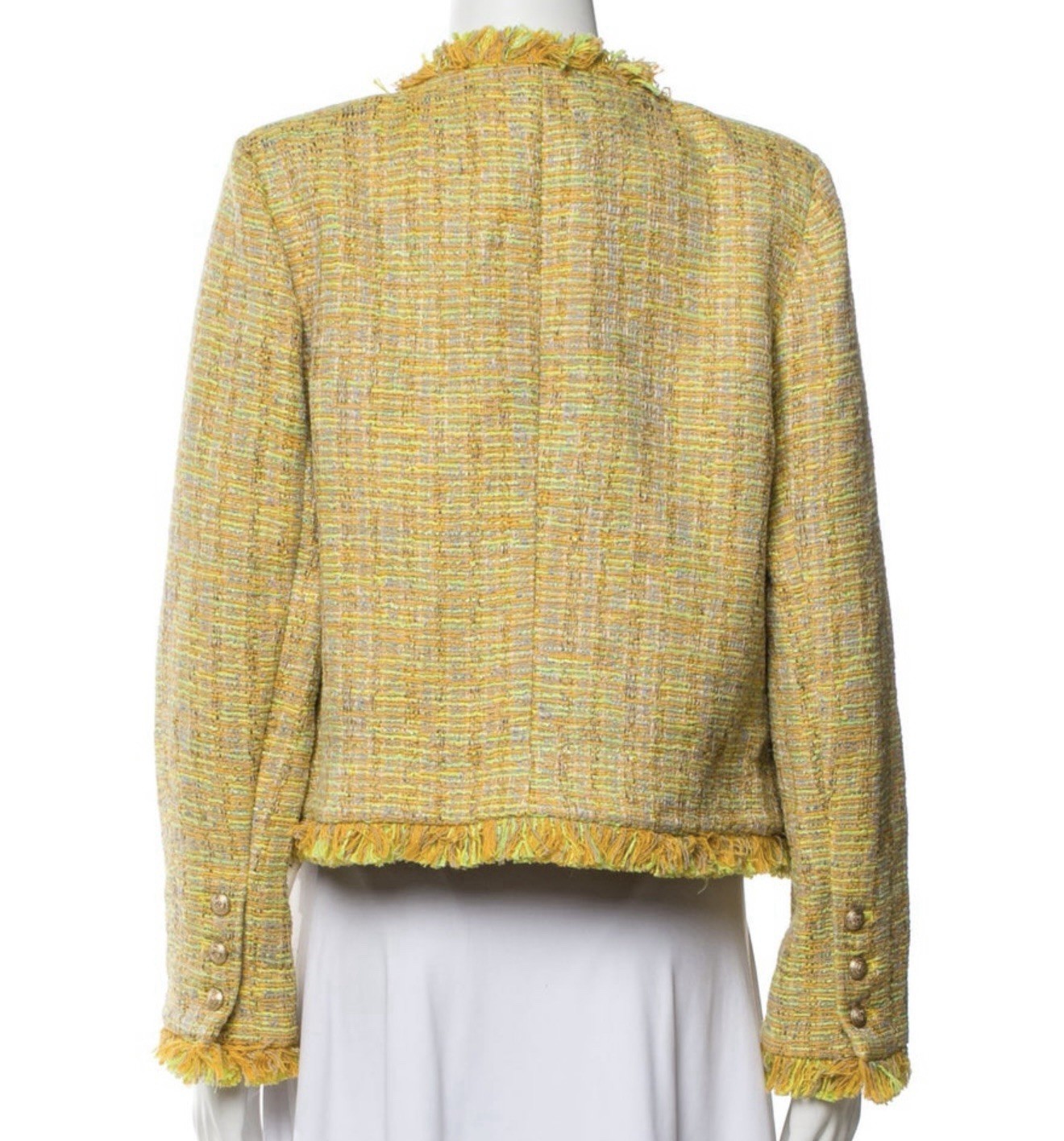 L'agence Tinlee Yellow Tweed Blazer Size 8