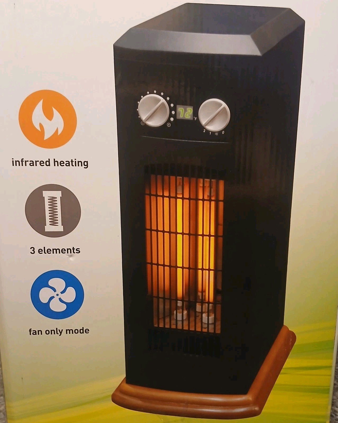 Black, Large Room, 1500w Or 1000w, Safety Shutoff