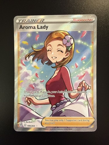Aroma Lady Full Art 199/203 Holo SWSH07: Evolving Skies SWSH07 Pokemon