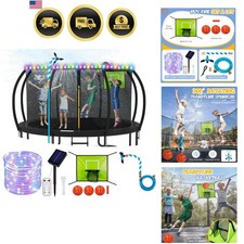 Trampoline Accessories Kit Kids,Basketball Hoop with 3 Mini Basketballs,50FT ...