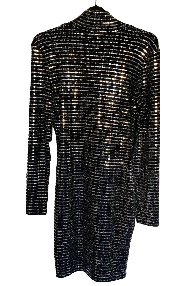 Vestido de cóctel para mujer talla 10, negro, bodycon, 20% metálico Foto 2 de 4