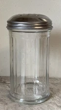 Vintage Restaurant Style Glass Cheese/Sugar/Flour Shaker With Metal Lid