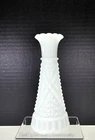 Vintage Anchor Hocking Stars & Bars Milk Glass Bud Vase 6"-SKT155