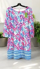 New Lilly Pulitzer MARLOWE DRESS Cosmic Coral Cracked Up Size Medium M Lobster
