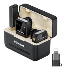 Wireless Lavalier Microphone for Iphone Ipad Android with Charging Case 80H Batt