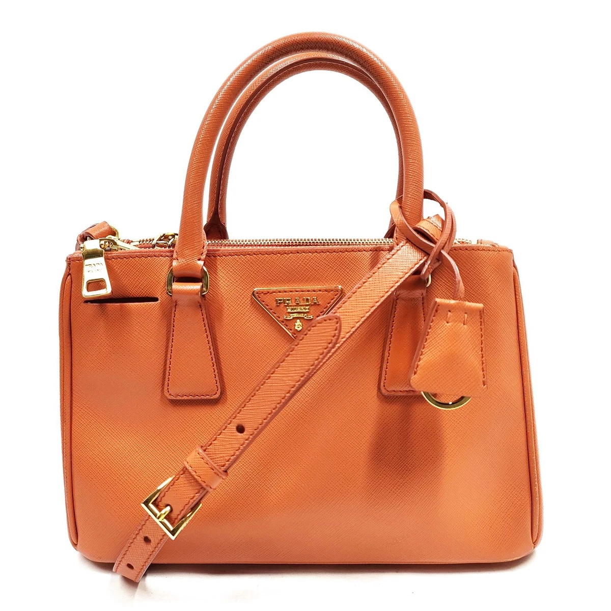 PRADA Leather Exterior Orange Bags & Handbags for Women for sale
