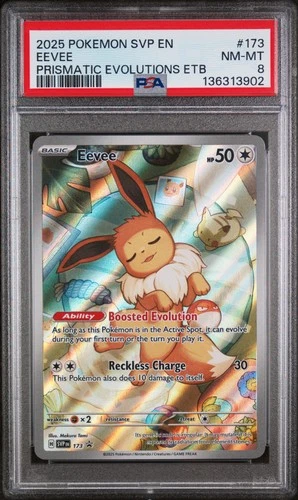 2025 POKEMON SVP EN-SV BLACK STAR PROMO #173 EEVEE PSA 8