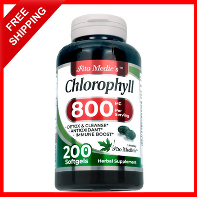 Lab - Chlorophyll - pure - 800 mg per serving- 200 Softgels - chlorophyll capsul