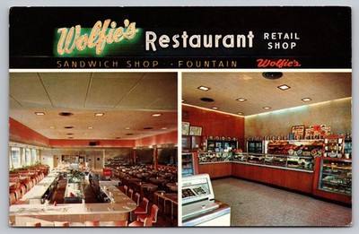 Vintage Wolfie's Restaurant St. Petersburg FL Diner Mid-Century Postcard