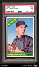 1966 Topps #598 Gaylord Perry Giants SHORT-PRINT HOF PSA 7 - NM