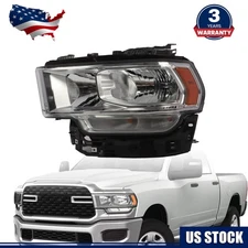 Headlight Headlamp Left Driver Side For 2019-2024 Ram 2500 3500 Halogen Chrome