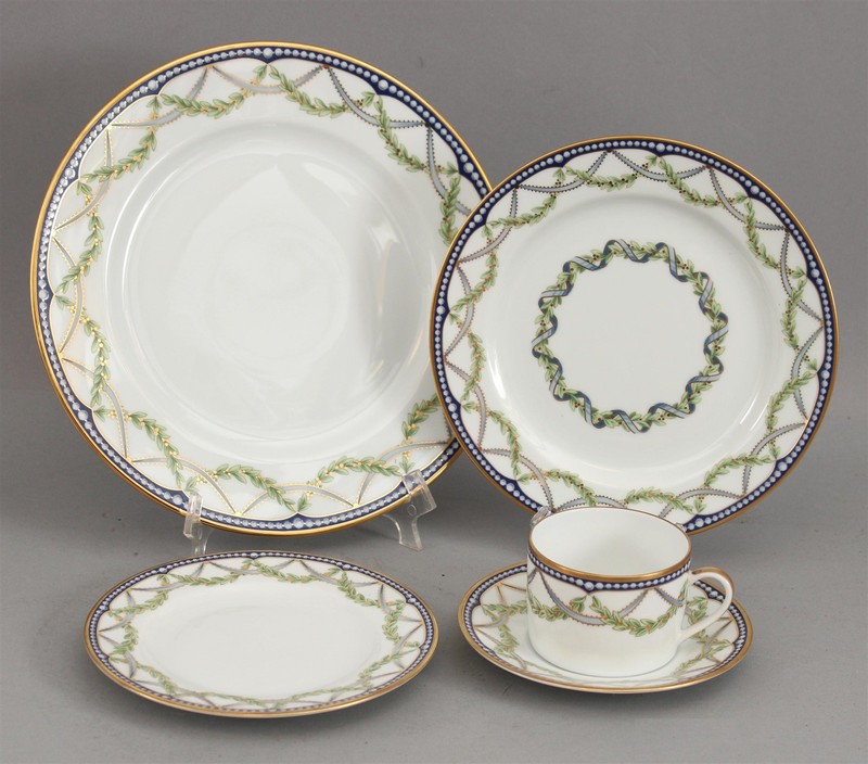 TIFFANY FEDERAL Limoges China Place Setting Cup Saucer Dinner Salad Desert Plate