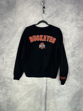 Scarlet  Gray Ohio State Buckeyes Crewneck Sweatshirt Adult Medium Black