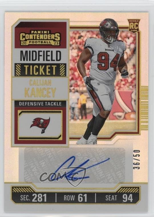 2023 Panini Contenders Midfield Ticket /50 Calijah Kancey Rookie Auto RC 03tv