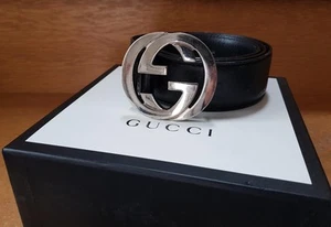 Cintura Gucci Originale In Pelle Nera GG.