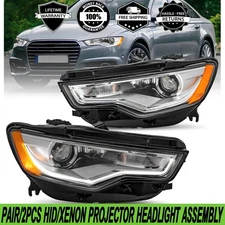 PAIR/2PCS For 2012-2015 Audi A6 S6 HID/Xenon Projector Headlight W/ LED DRL