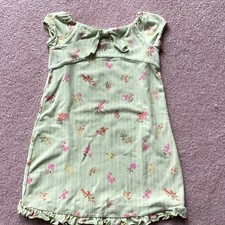 GYMBOREE VINTAGE SIZE 3 FLORAL PULLOVER SHORT SLEEVED DRESS, RUFFLE AT HEM
