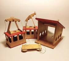 FUNIVIA LEGNO Gioco da Collezione VINTAGE '50 '60 Legno Giochi Cortina 