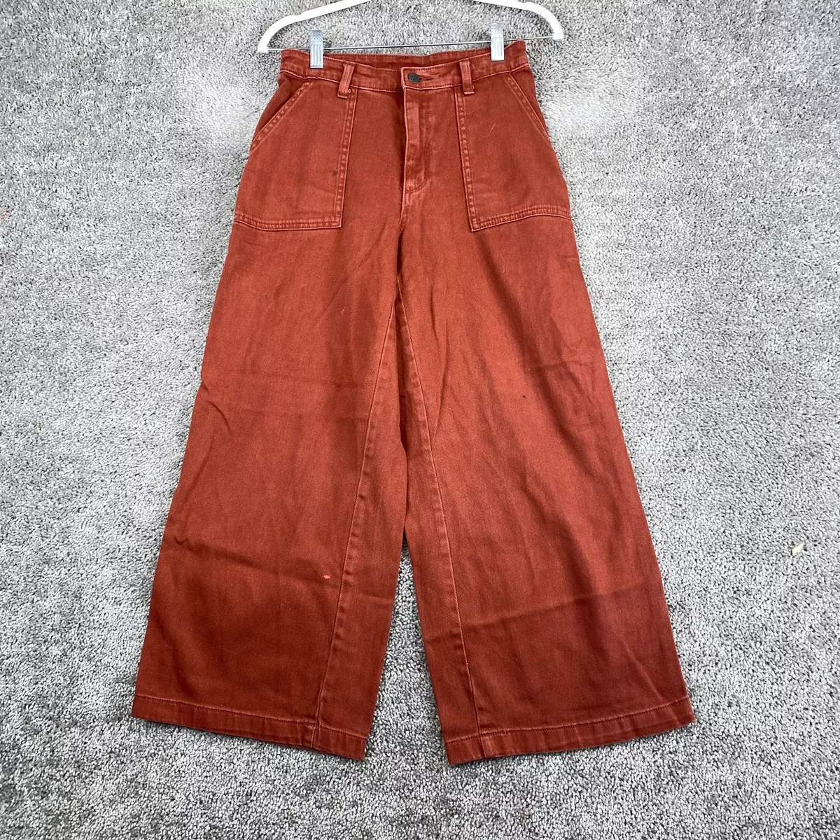 Red cropped sale jeans