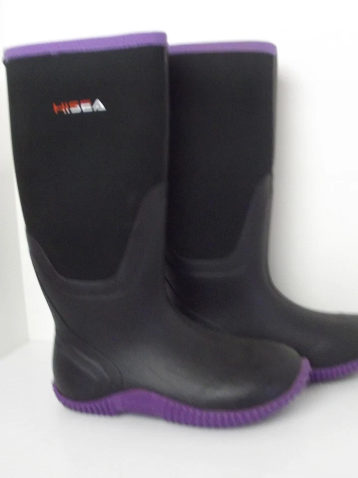 HISEA Impermeable Neopreno Goma Lodo Lluvia Jardinería Mujer Bota 7 Púrpura  Foto 4 de 4