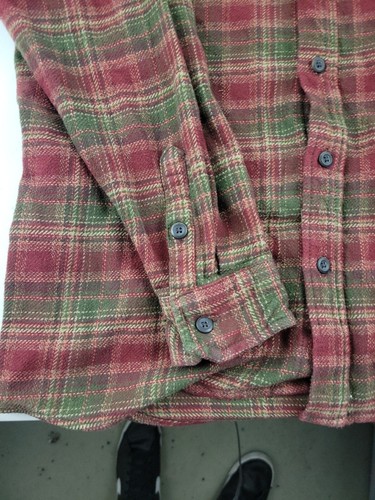 Orvis Mens Flannel XL Button Up Red/Green Plaid Long Sleeve Outdoor Pockets - Picture 7 of 14