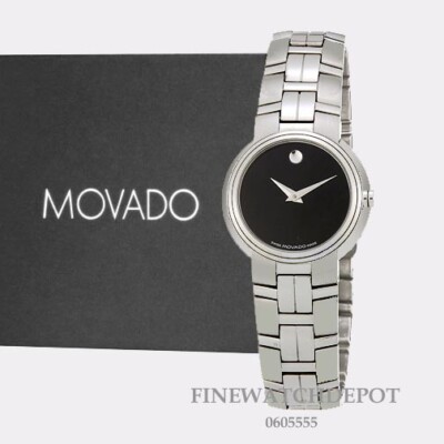 AUTHENTIC LADIES BLACK MOVADO SILVER TONE WATCH Movado Museum Classic Black Dial Women main image 2