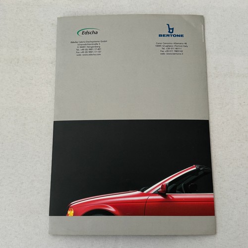 Brochure de vente supérieure cabriolet pliable Bertone BMW Série 3 - Photo 9 sur 9