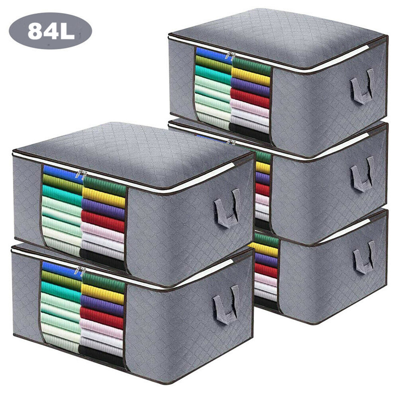 3/4/5Pcs Large Clothes Storage Bags with Zips, Large Duvet Storage