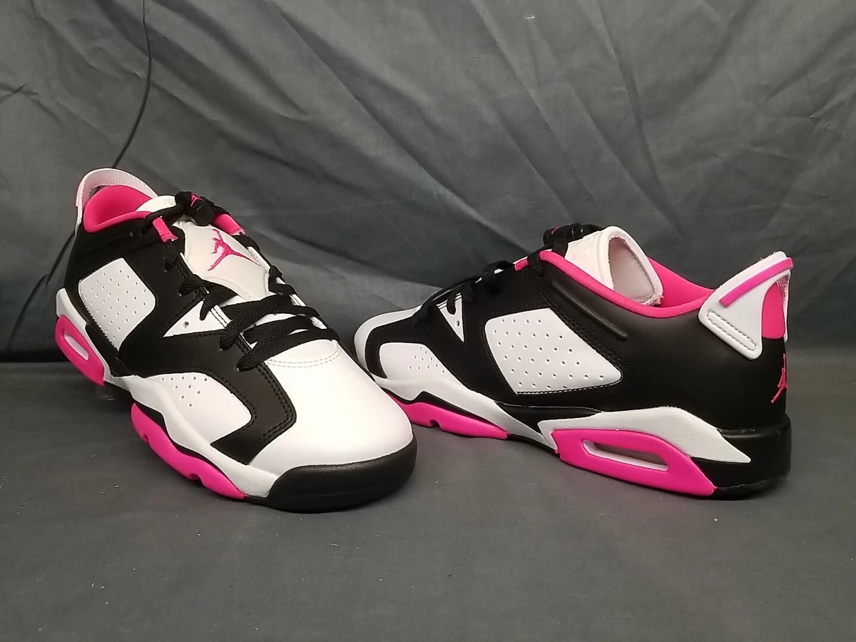 Nike Girls Air Jordan 6 Retro Low GS Sneakers Black Pink Size 7
