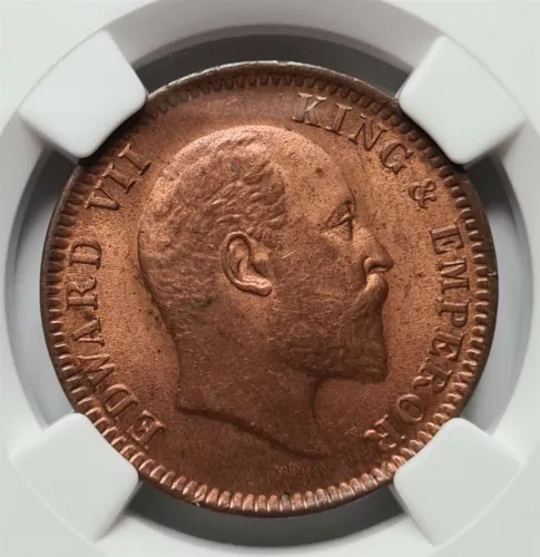 INDIA British 1/4 anna 1905 (C) Calcutta NGC MS 64 RB Red UNC Edward VII