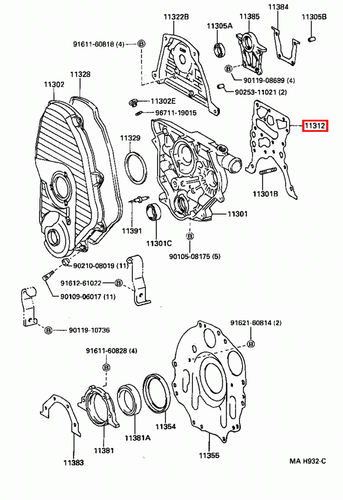 Genuine Hilux LN171 LN170 LN167 LN166 3L 5L 2L Timing Gear Cover Case Gasket - Picture 17 of 20