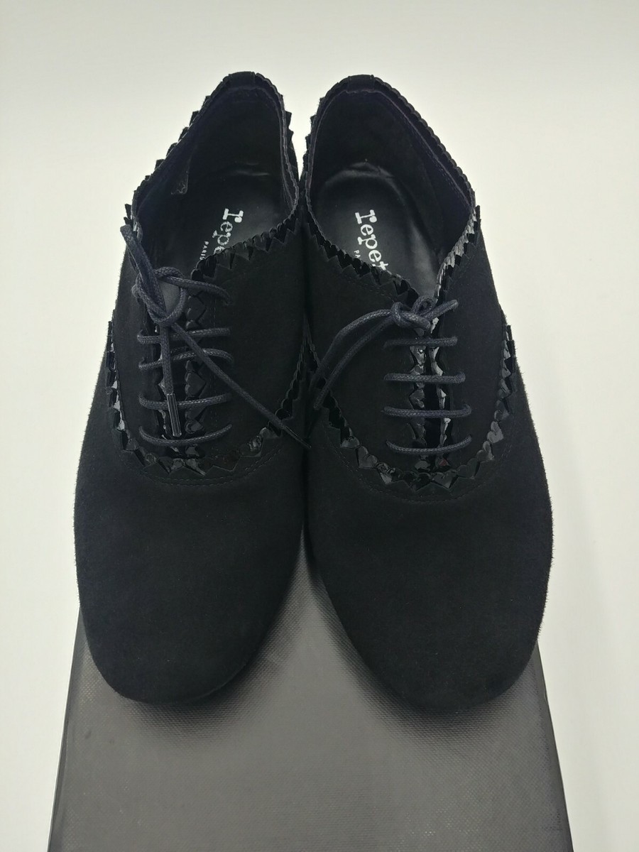 Repetto Women's ZZ Coeur Rich AD Richelieu. Black Suede Size 41