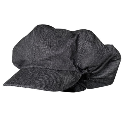 Cappello da donna denim newsboy berretto berretto berretto piatto grande oversize ampio ampio casual tinta unita - Foto 4 di 9