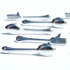 SILVERWARE SCRAPBOOKING DECORATIVE BRADS EYELET OUTLET 8 PCS