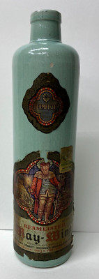 Vintage Beameister Jade Green Stoneware Bottle May-Wine Jim Beam Germany