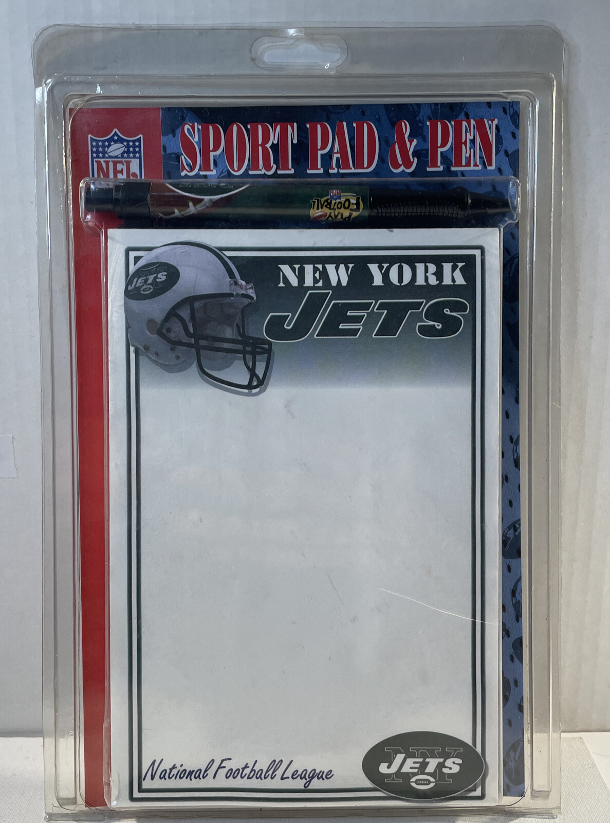 Vintage NFL New York Jets Football Pen & Note Pad New Unopened ...