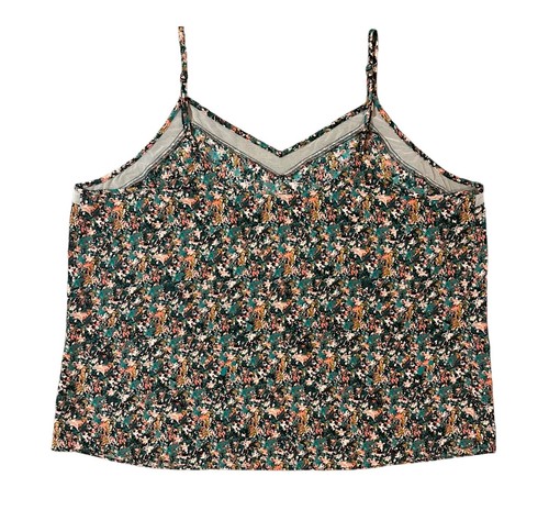 Nine West Womens Size XXL Tank Top Multicolor V-Neck Camisole Floral Print Shirt - Picture 3 of 13