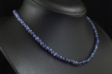 68 Cts Earth Mined Single Strand Blue Iolite Faceted Beads Necklace JK 42E325