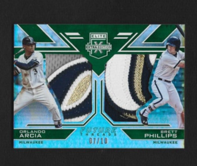 2016 Elite Extra Edition Arcia & Phillips Future Threads Duals Emerald /10