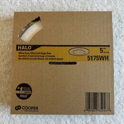 Lot 3 Eaton Halo Recessed Trim 5" White Open Recessed Lighting Trim 5175WH NEW - Image 1 of 4