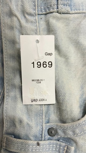 Gap 1969 Mid Rise Cotton Real Straight Womens Jeans Riped Pants Blue Size 30 R - Picture 4 of 8